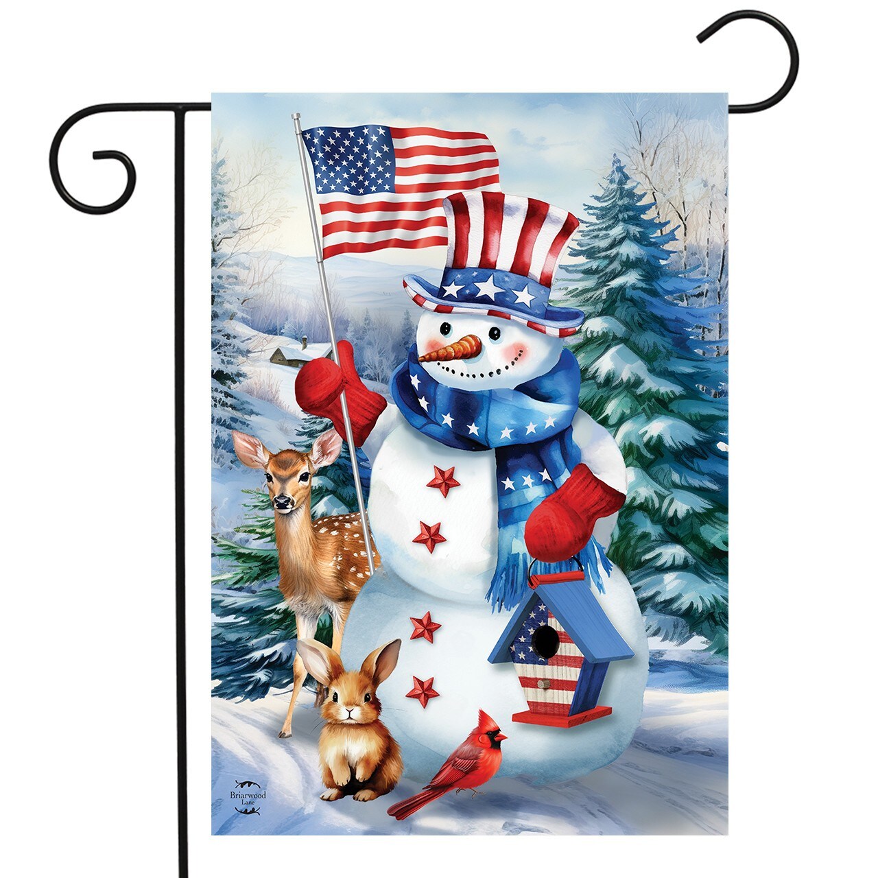 Briarwood Lane Winter Garden Flag 18x12.5 For Outdoor American Snowman Garden Flag Flag For Winter Garden Flag Flags For Outside